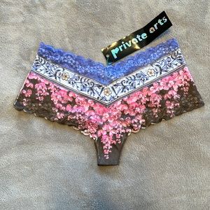 NWT Private Arts Floral Lace Tanga
